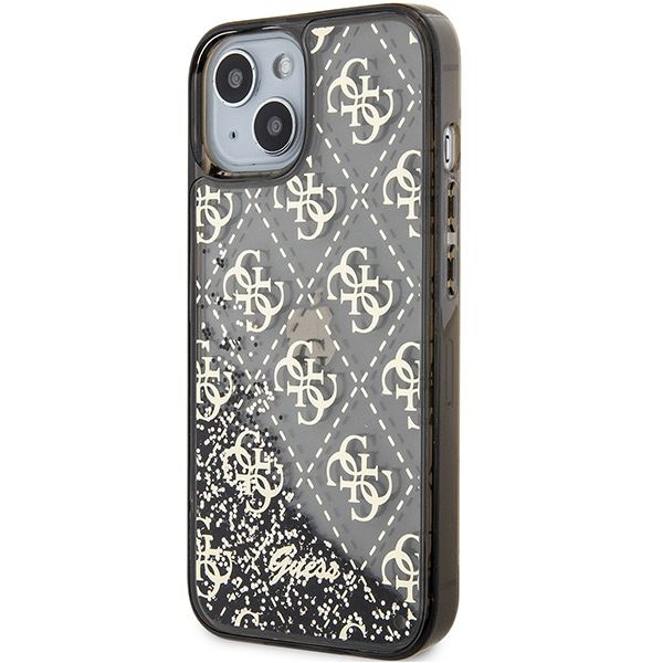 148892_2 Guess Liquid Glitter 4G Transculent case for iPhone 14 - blackeng
