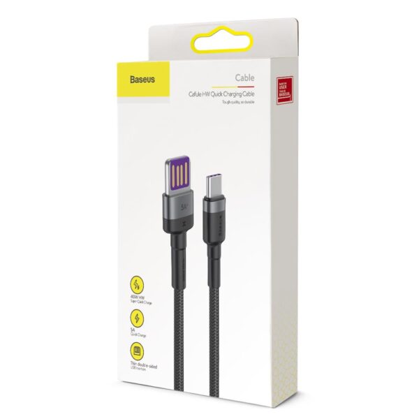 Baseus cable Cafule HW QC USB - USB-C 1,0 m gray-black 40W