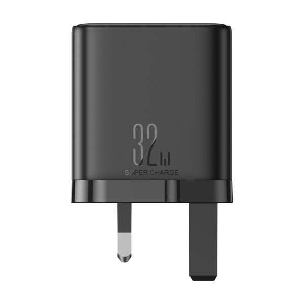 152265_12 Joyroom JR-TCF10 fast charger 2x USB-C USB-A 32W (UK plug) - blackeng