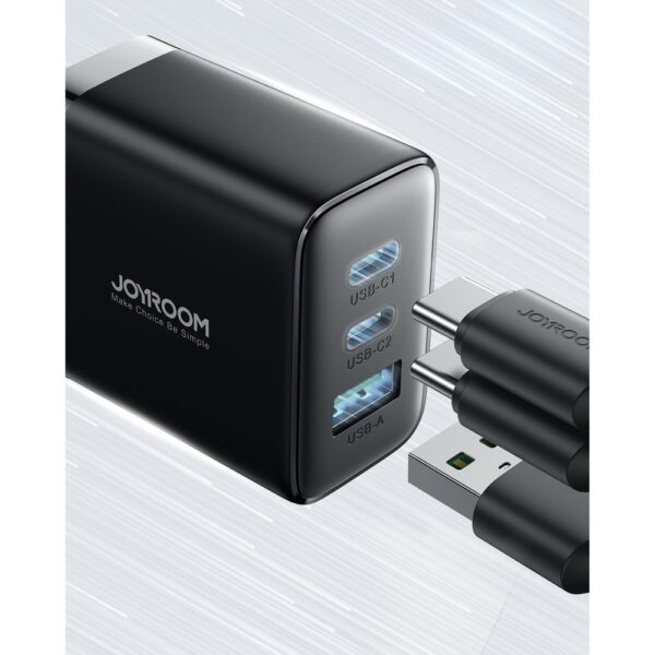 152265_3 Joyroom JR-TCF10 fast charger 2x USB-C USB-A 32W (UK plug) - blackeng