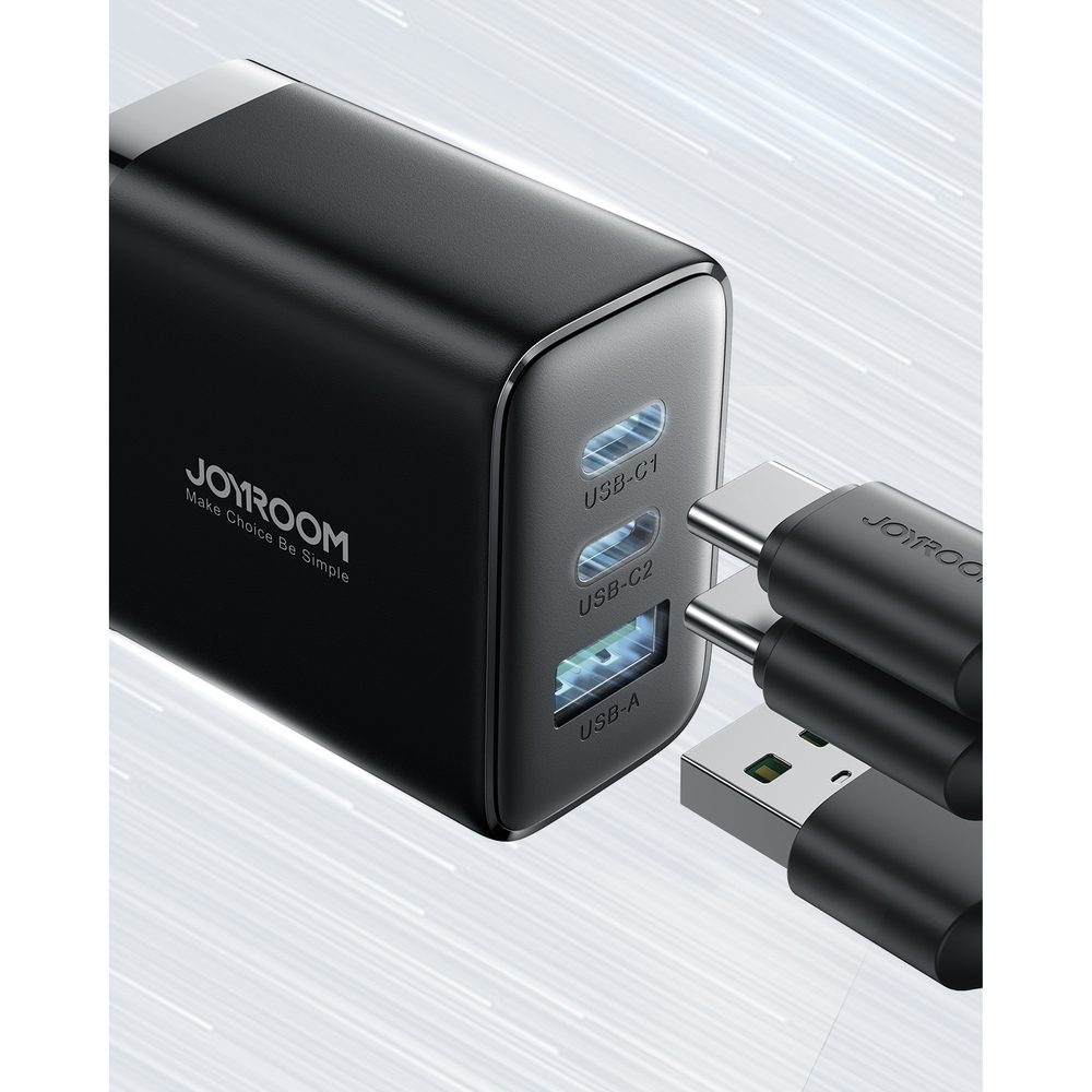 152265_3 Joyroom JR-TCF10 fast charger 2x USB-C USB-A 32W (UK plug) - blackeng