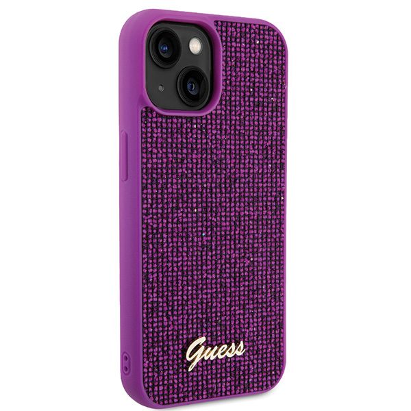 152928_4 Guess Disco Metal Script case for iPhone 15 - pinkeng