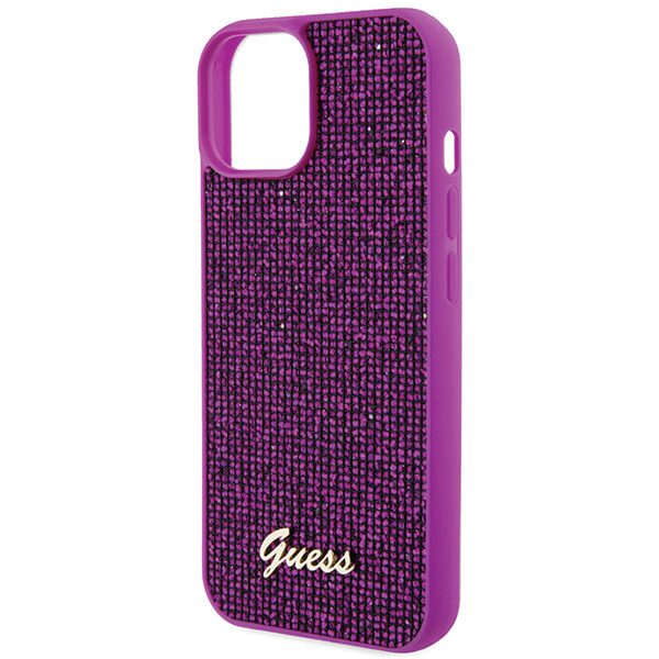152928_6 Guess Disco Metal Script case for iPhone 15 - pinkeng