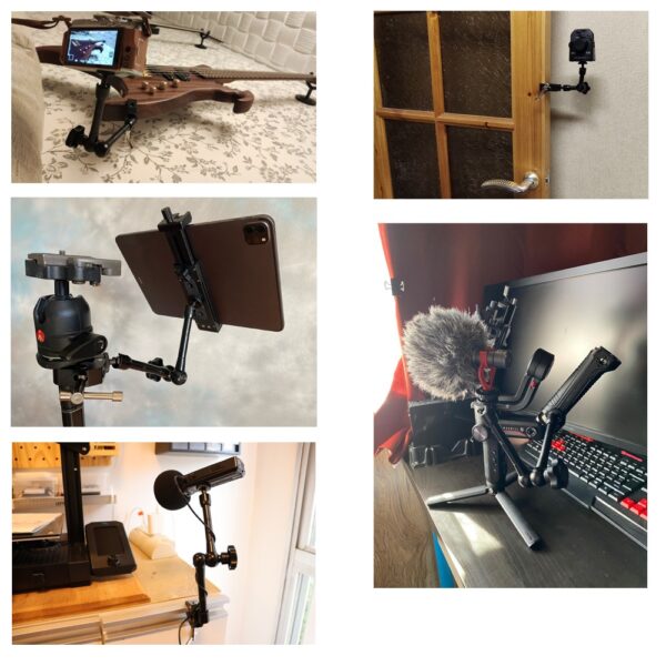 Clamp holder for camera, camera, microphoneeng