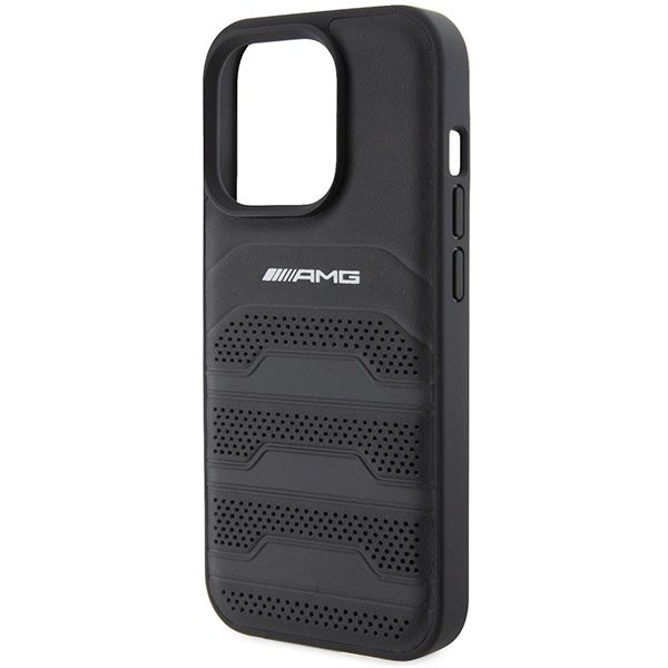 AMG Leather Debossed Lines case for iPhone 15 Pro - blackeng