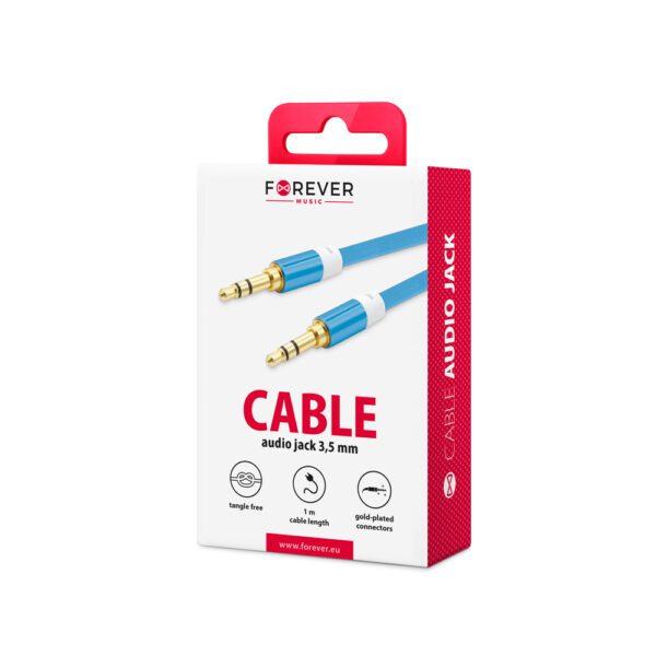 Forever audio cable jack 3,5mm - jack 3,5mm 1,0 m blue