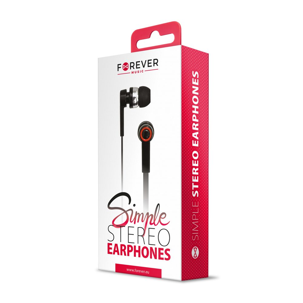 Forever wired earphones Simple jack 3,5mm black universal
