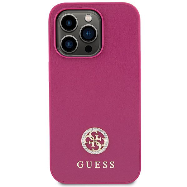 Guess GUHCP15XPS4DGPP iPhone 15 Pro Max 6.7" pink/pink hardcase Strass Metal Logoeng