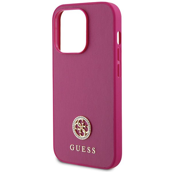 Guess GUHCP15XPS4DGPP iPhone 15 Pro Max 6.7" pink/pink hardcase Strass Metal Logoeng
