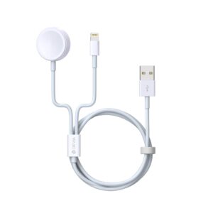 Devia cable 2in1 Smart EA199 USB - Lightning white with inductive magnetic charger for Apple Watch
