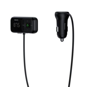 [RETURNED ITEM] Wireless Bluetooth FM transmitter with charger Baseus S-16 (Overseas edition) - blackeng