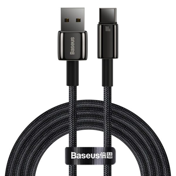 [RETURNED ITEM] Baseus Tungsten Gold cable USB-A - USB-C 480Mb/s 100W 2m black (CAWJ000101)eng