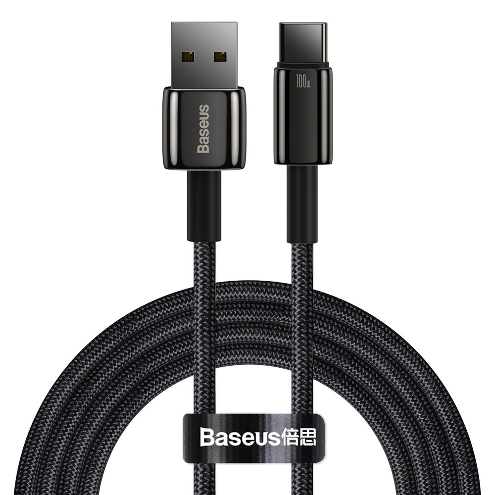 [RETURNED ITEM] Baseus Tungsten Gold cable USB-A - USB-C 480Mb/s 100W 2m black (CAWJ000101)eng