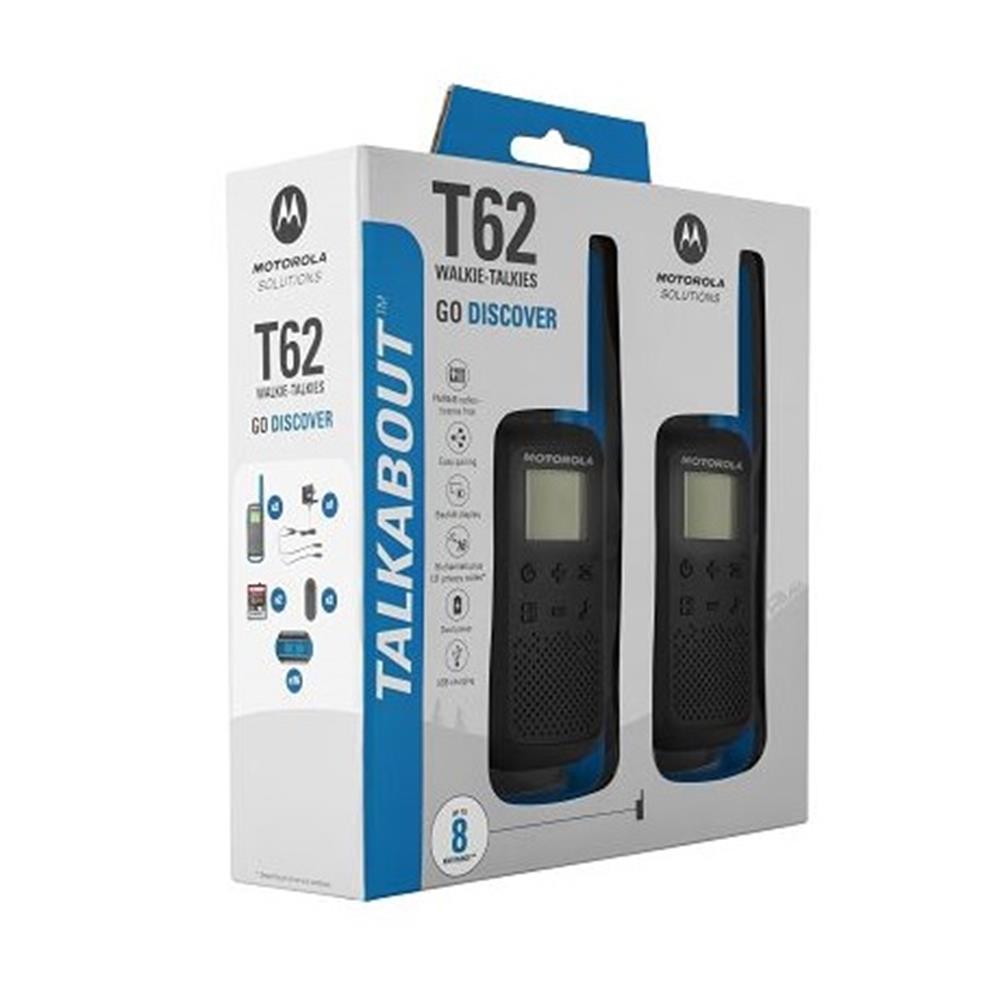 Motorola Talkabout T62 twin-pack + charger blue