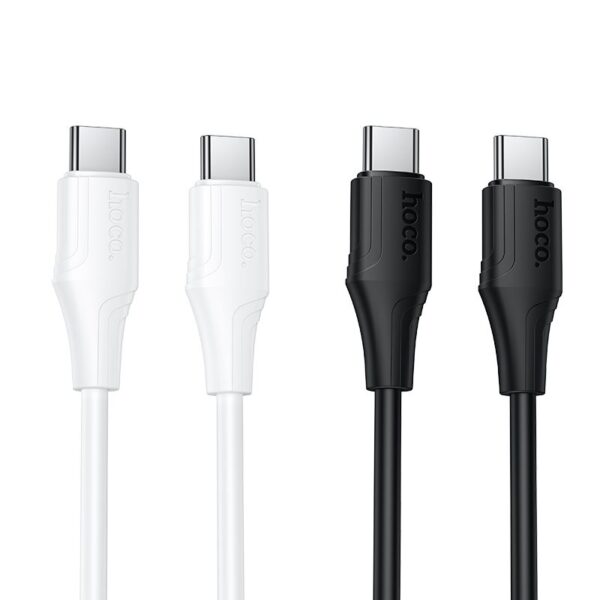 Silicone Cable USB C to USB C Hoco 3A 60W 1 m X124 white