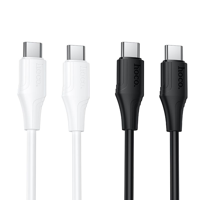 Silicone Cable USB C to USB C Hoco 3A 60W 1 m X124 white