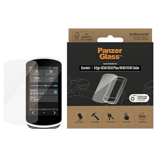 169050_1 PanzerGlass Ultra-Wide Fit Antibacterial Tempered Glass for Garmin 1030 / 1030 Plus / 1040 / 1040 Solareng