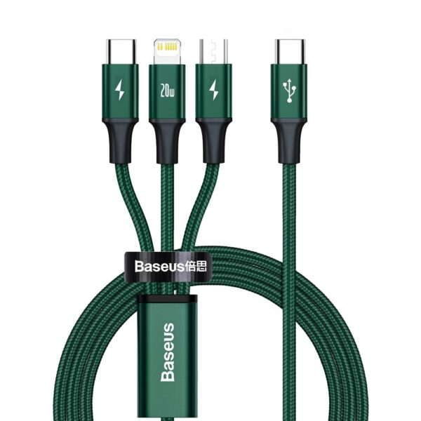 Baseus Rapid Series 3in1 USB-C - USB-C / Lightning / micro USB cable 20W PD 1.5m - greeneng
