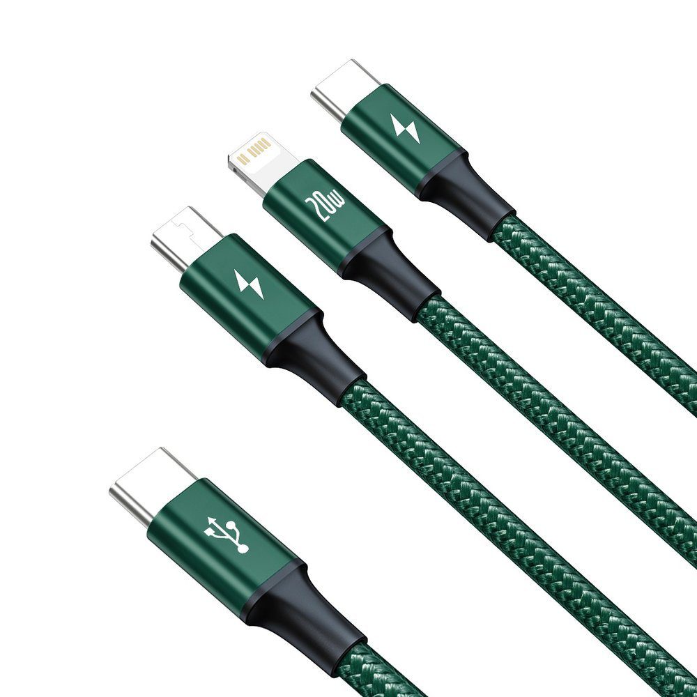 Baseus Rapid Series 3in1 USB-C - USB-C / Lightning / micro USB cable 20W PD 1.5m - greeneng