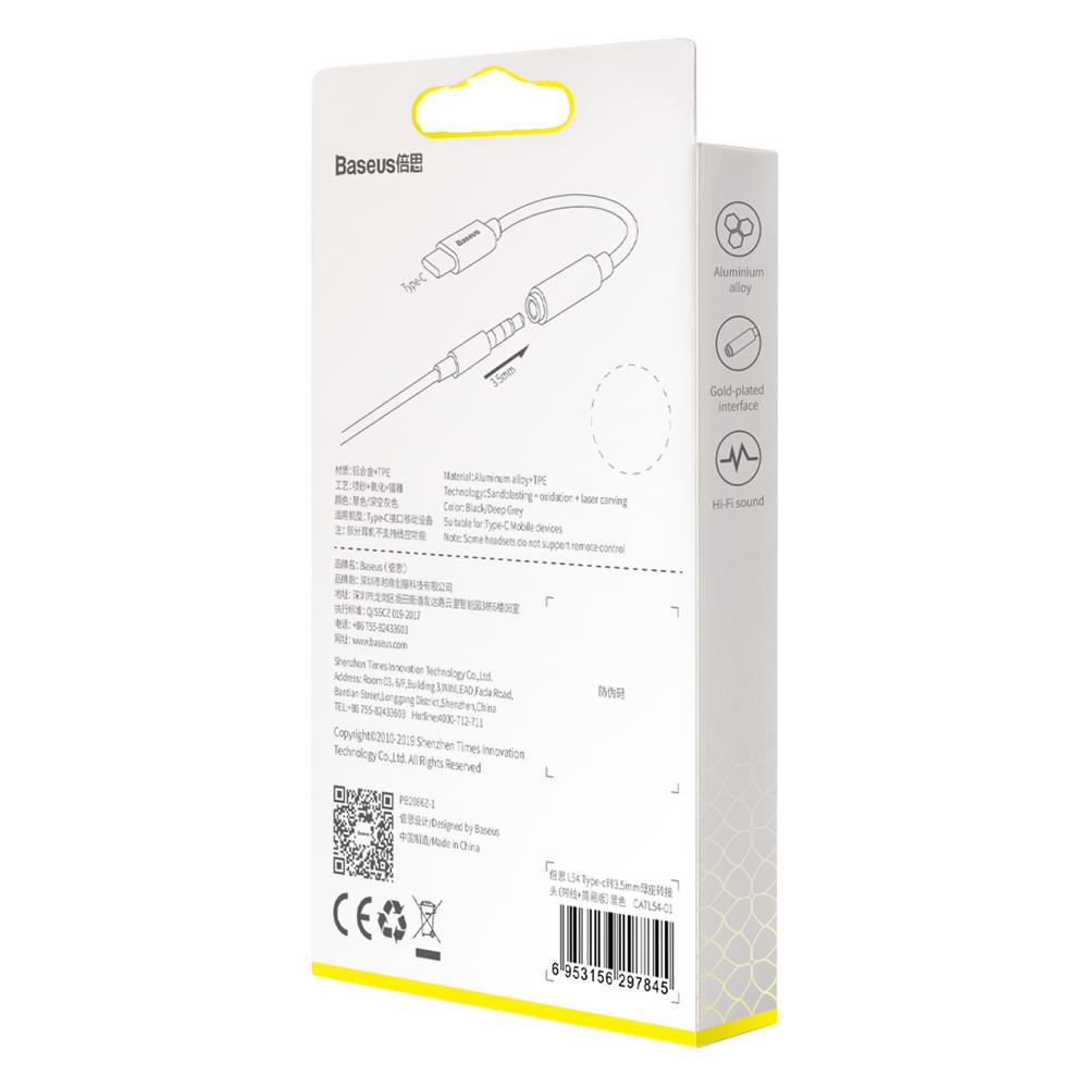 173461_oryg Baseus adapter L54 USB-C to jack 3,5 mm black