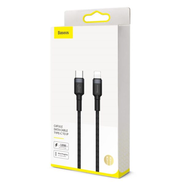 Baseus cable Cafule PD USB-C - Lightning 1,0 m gray-black 18W