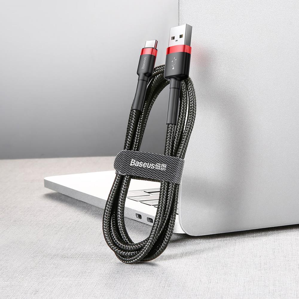 Baseus cable Cafule USB - USB-C 3,0 m 2A red-black