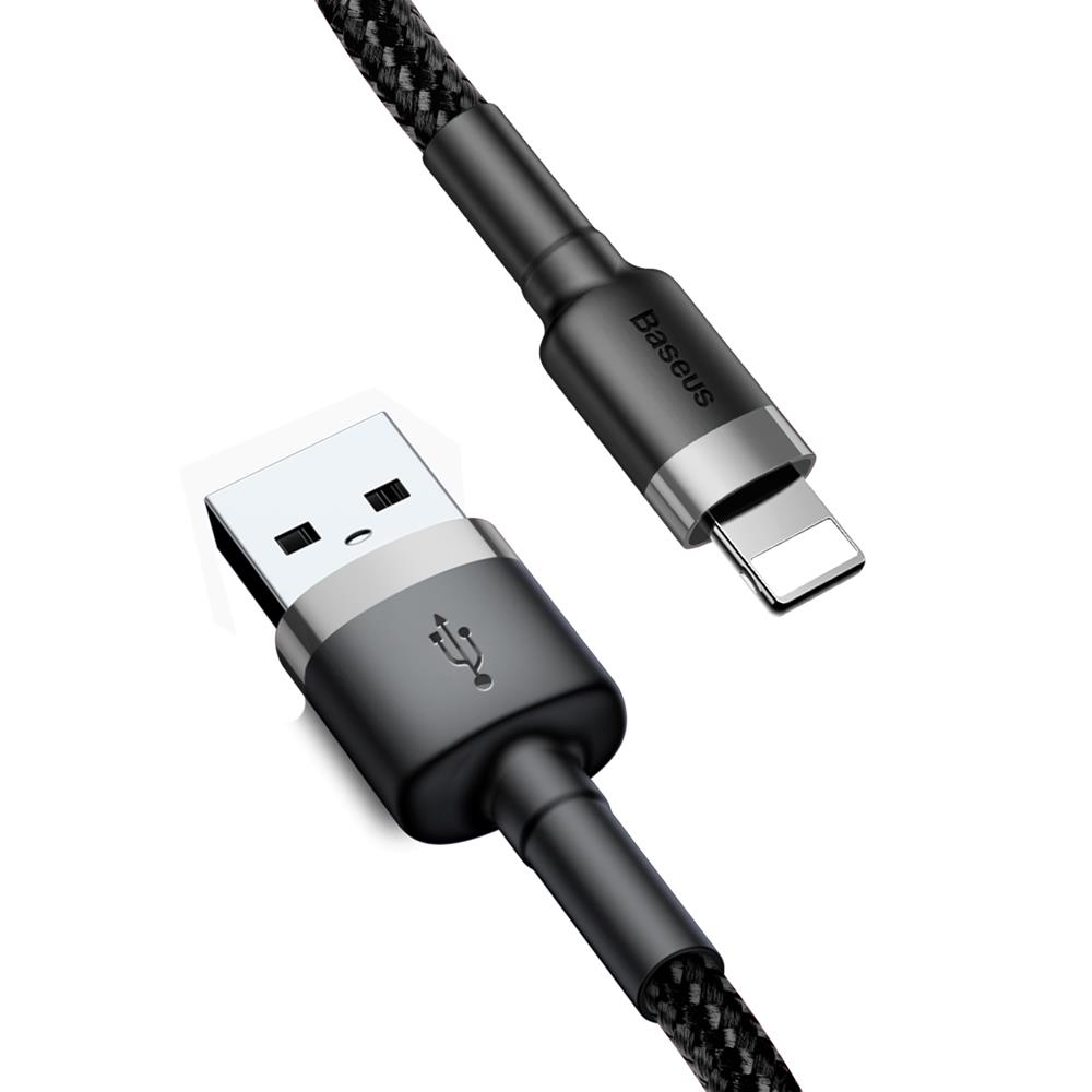 173789_oryg Baseus cable Cafule USB - Lightning 0,5 m 2,4A grey-black