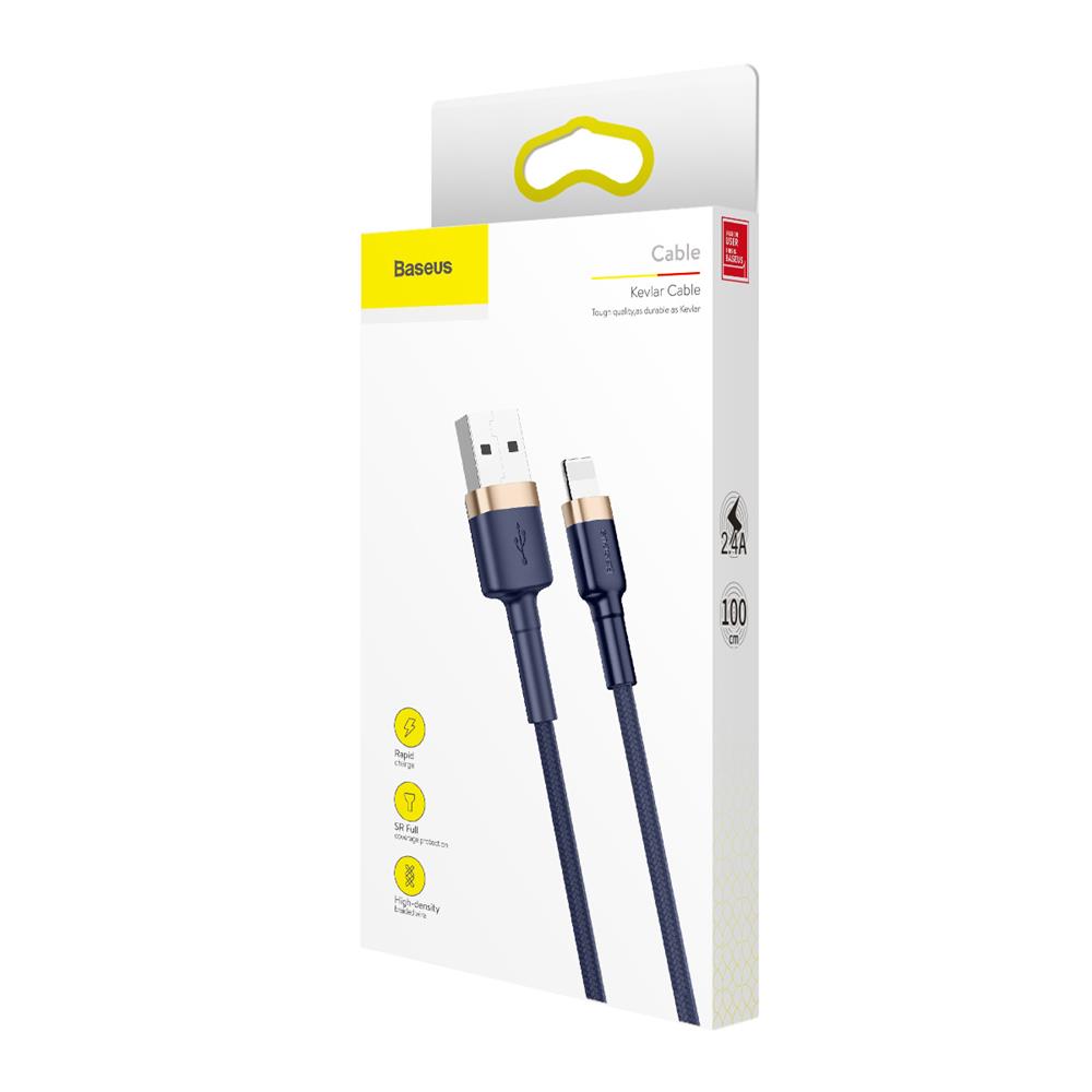 173813_oryg Baseus cable Cafule USB - Lightning 1,0 m 2,4A gold-blue