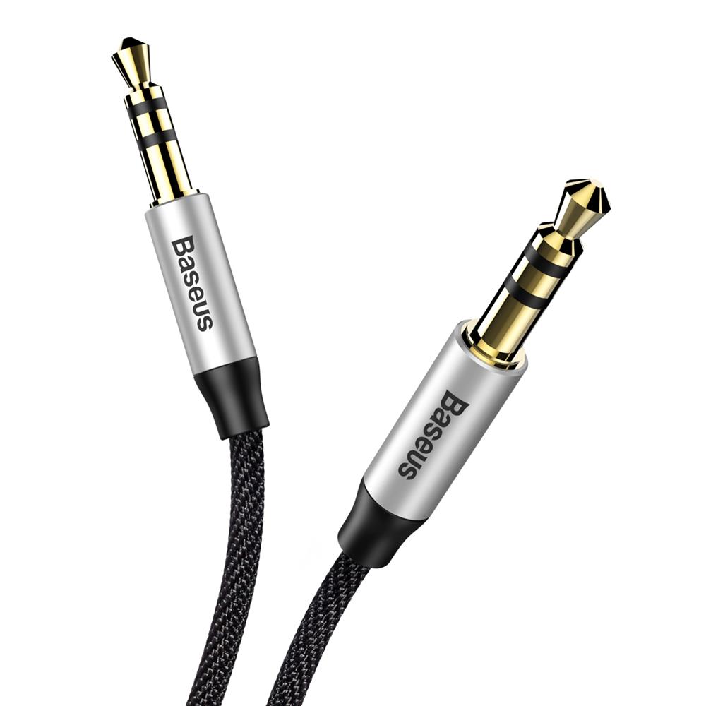 Baseus cable audio Yiven M30 jack 3,5 mm - jack 3,5 mm 1,0 m silver-black