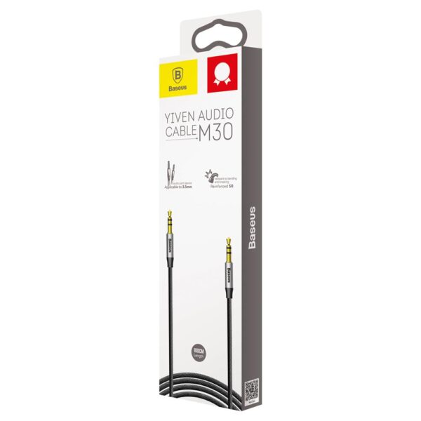 Baseus cable audio Yiven M30 jack 3,5 mm - jack 3,5 mm 1,0 m silver-black