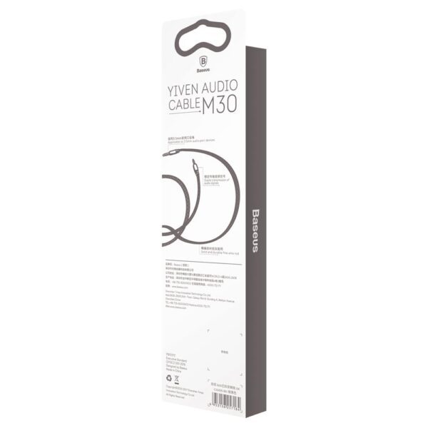 Baseus cable audio Yiven M30 jack 3,5 mm - jack 3,5 mm 1,0 m silver-black
