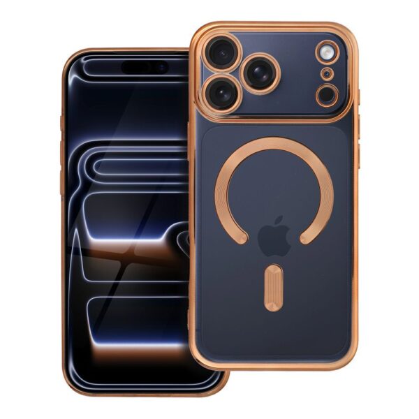 1744a31b23cad367bf5db050cf2d680e ELECTRO MAG COVER case compatible with MagSafe for IPHONE 17 Pro Max gold
