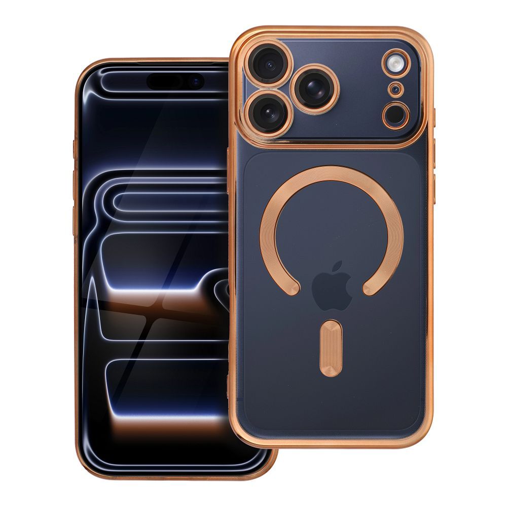 1744a31b23cad367bf5db050cf2d680e ELECTRO MAG COVER case compatible with MagSafe for IPHONE 17 Pro Max gold