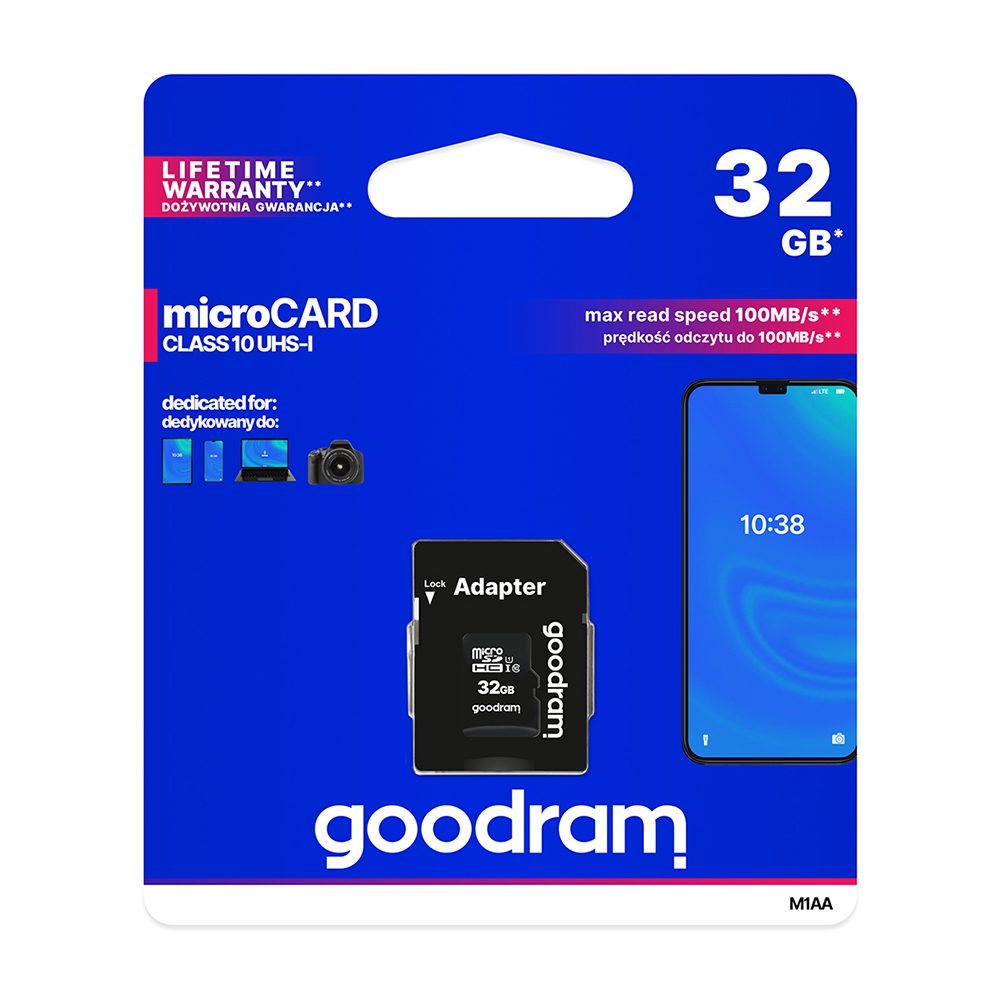 175908_oryg GoodRam memory card 32GB microSDHC cl. 10 UHS-I + adapter