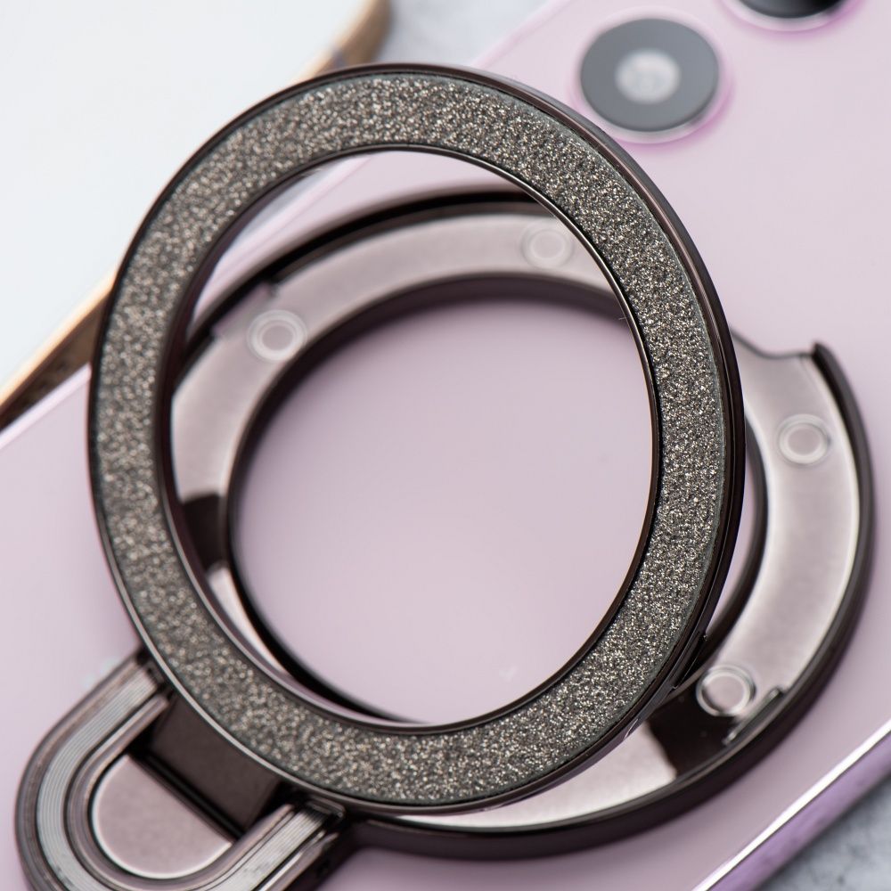 17653e5ce8158235fbad44d0e683748b Phone stand CIRCLE GLITTER - stick-on - black