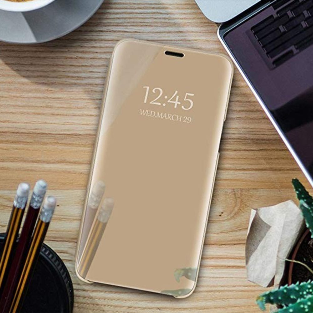 177086_oryg Smart Clear View case for Samsung Galaxy S23 gold