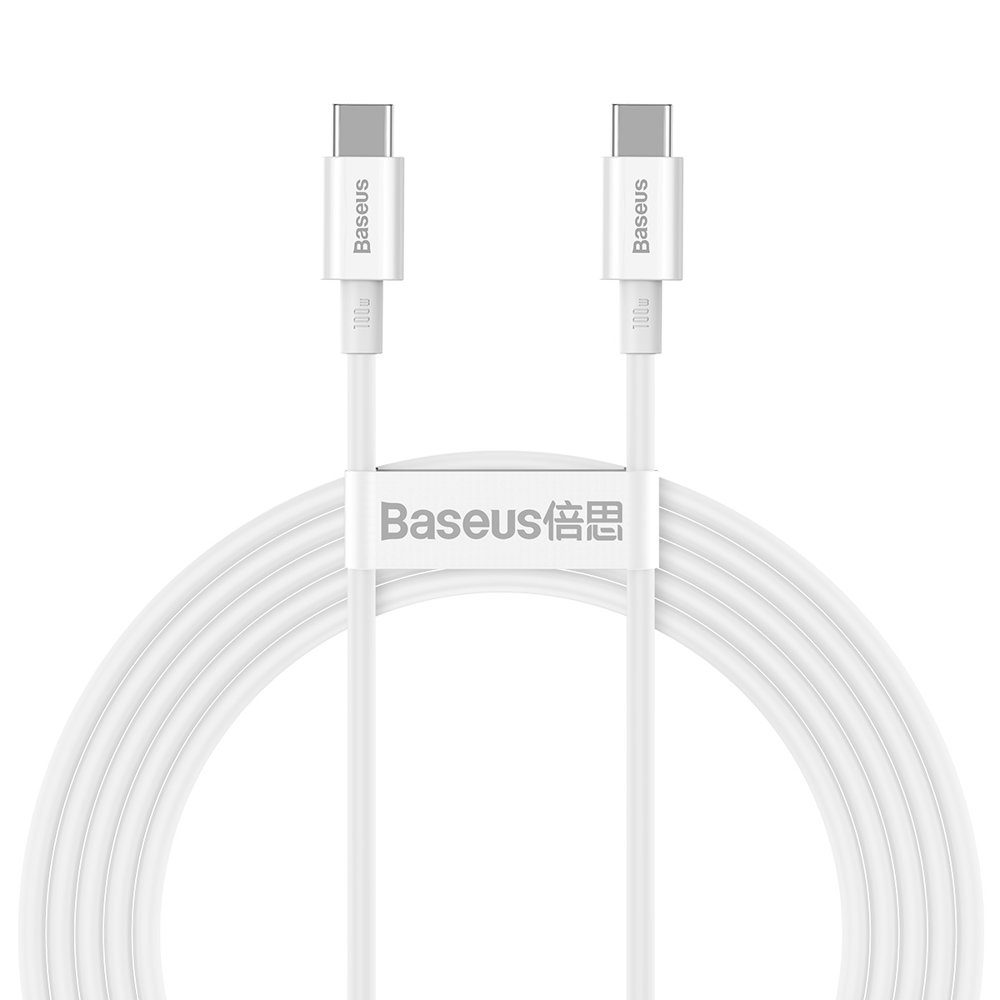 Baseus CATYS-C02 USB-C - USB-C PD QC FCP cable 100W 5A 2m - whiteeng