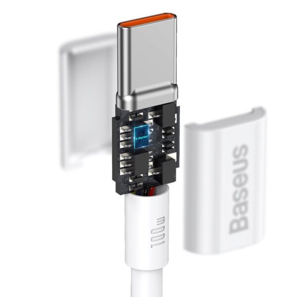 Baseus CATYS-C02 USB-C - USB-C PD QC FCP cable 100W 5A 2m - whiteeng