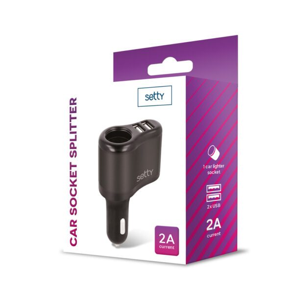 Setty car socket splitter RGS-01 2x USB 2A