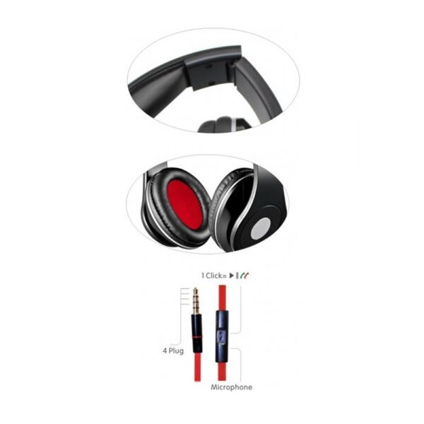 Rebeltec wired headphones AUDIOFEEL2 red