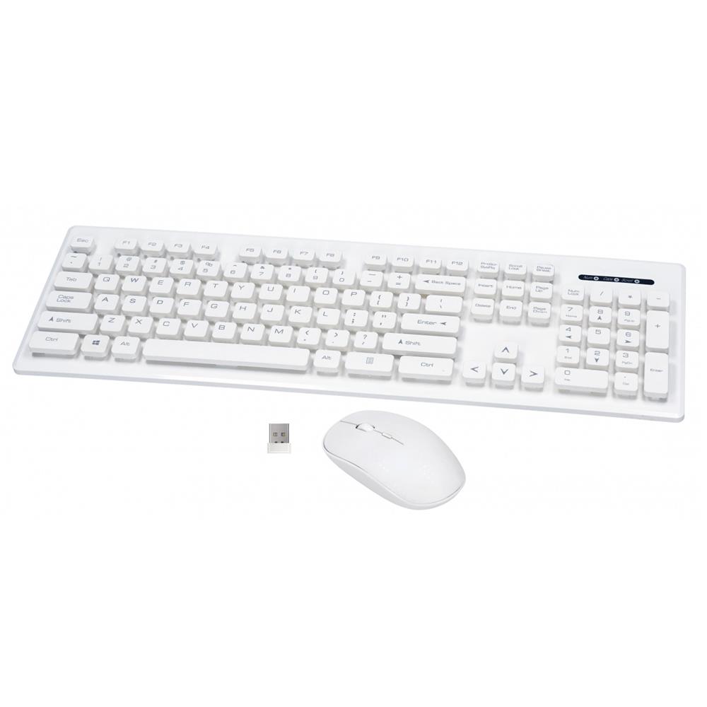 Rebeltec wireless set: keyboard + mouse white WHITERUN