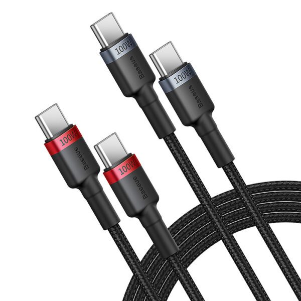 Baseus Cafule USB-C / USB-C 100W cable 2 m - red-black and black-gray (2 pcs.)eng