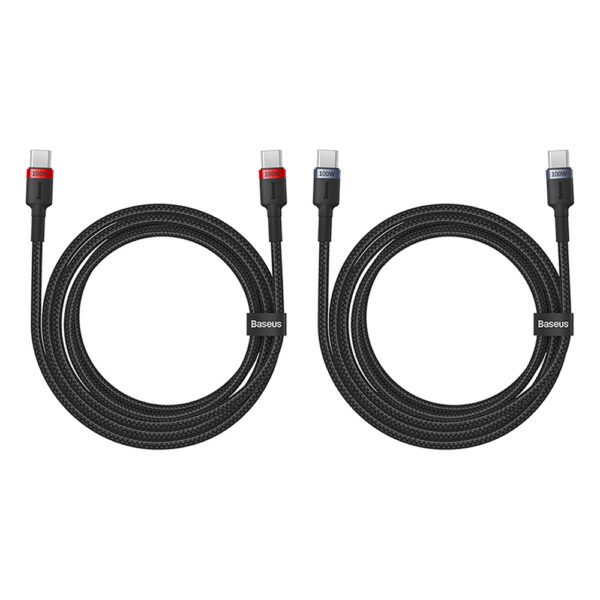 Baseus Cafule USB-C / USB-C 100W cable 2 m - red-black and black-gray (2 pcs.)eng