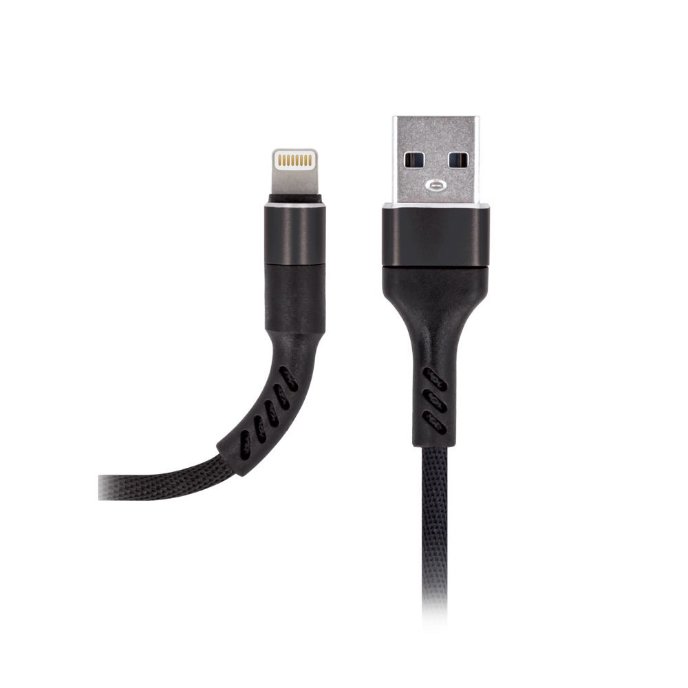 185423_oryg Maxlife MXUC-01 cable USB - Lightning 1,0 m 2A black nylon