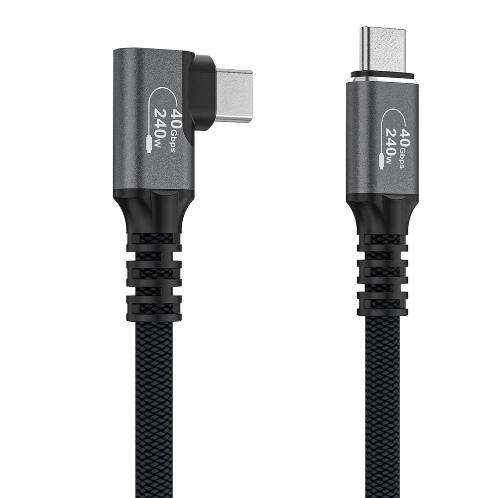 Kabel kątowy Wozinsky WPS2-UY41S USB-C Thunderbolt 4 240W 2m 4K - czarnypol