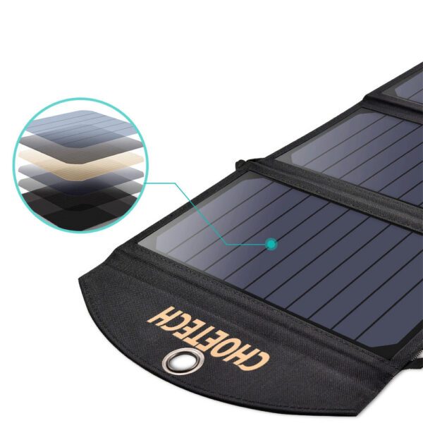 Choetech SC001 solar foldable charger 19W 2x USB-A - blackeng