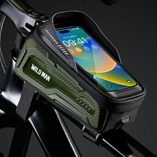 1938473ac934e089a1bbb1ba8ec4170d WILDMAN traveling bag for bike frame with zipper 1L (4 "- 7") M20 green