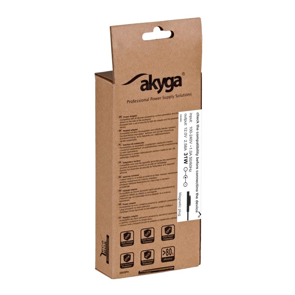 196429_oryg Akyga power supply AK-ND-66 12.0V / 2.58A 31W Surface Connect Surface PRO 3 1.2m