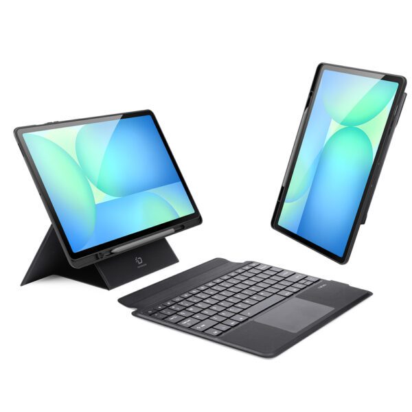 Etui z klawiaturą Dux Ducis (DK series) na Samsung Tab S10 FE+ (Plus) z podświetleniem - czarnapol