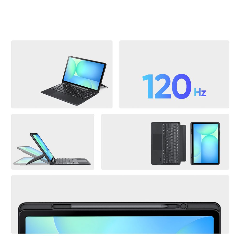 Etui z klawiaturą Dux Ducis (DK series) na Samsung Tab S10 FE+ (Plus) z podświetleniem - czarnapol